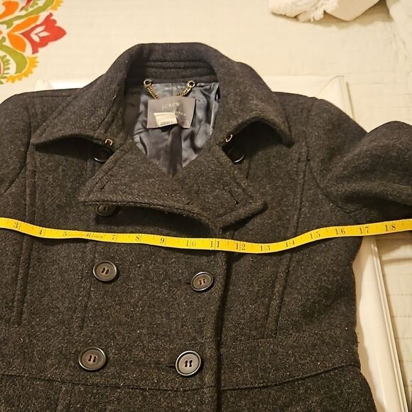 J Crew Stadium Cloth Nello Gori gray Pea coat size 2 - Picture 9 of 10